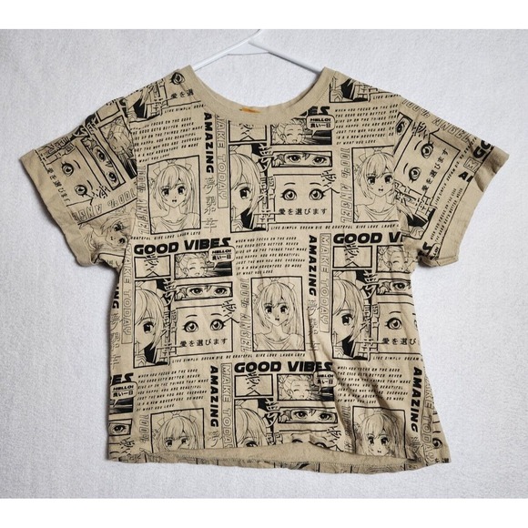 Other - Vibe N Kids‎ T Shirt Good Vibes Anime Comic Size M Cotton Tan